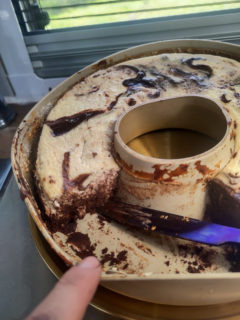 Browniekäsekuchen insides
