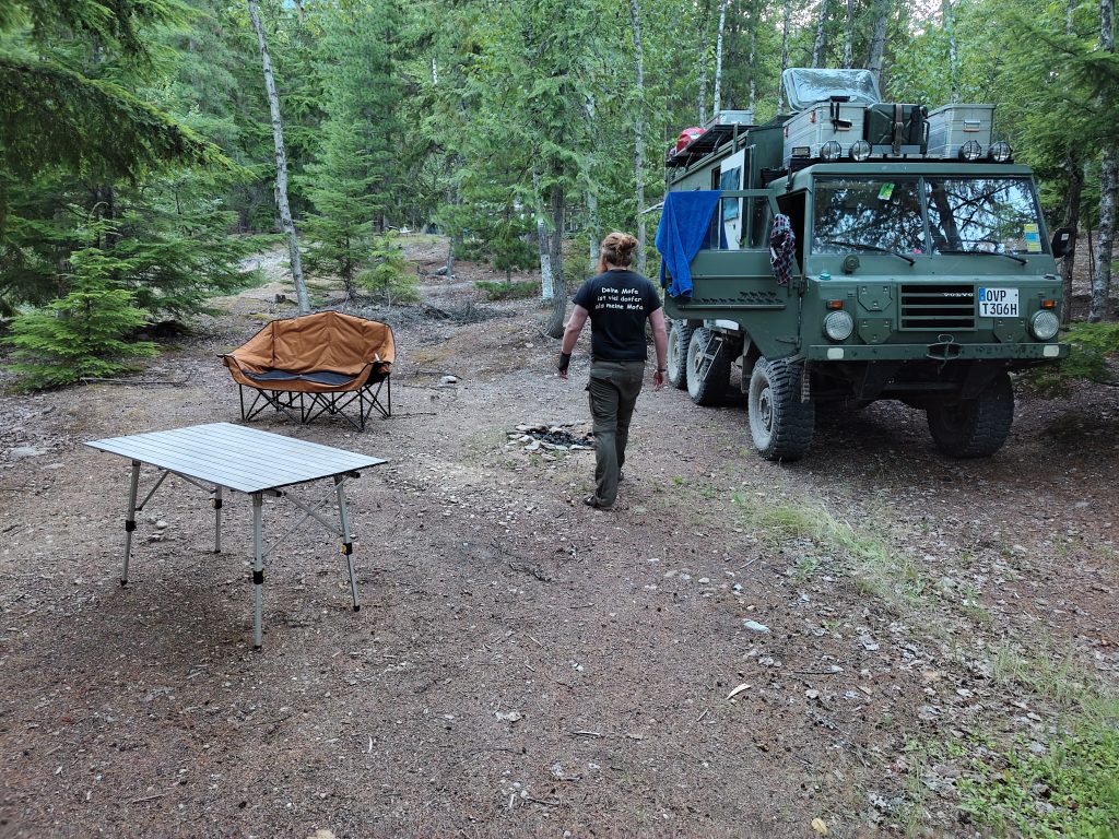 Chris, Volvo und Campingplatz