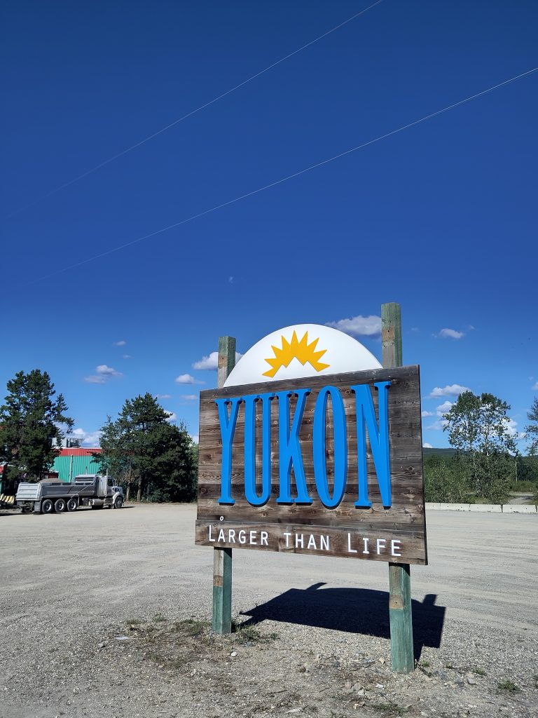 Yukon provinz ankomm Schild
